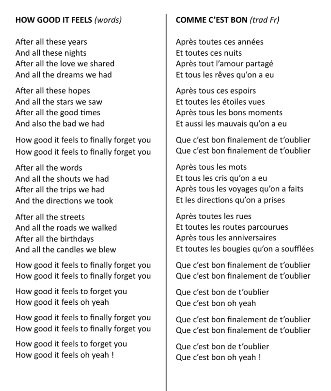 Words de HOW GOOD IT FEELS Titre de l'album ALL DIFFERENT AND ALL THE SAME de GUITARE ROUGE - British Rock façon Frenchy